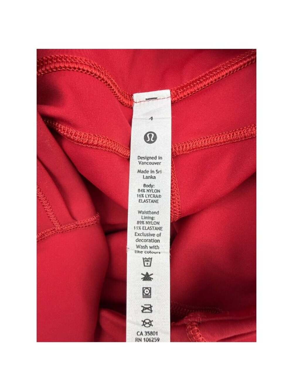 LULULEMON Fast & Free 7/8 Tight II Non-Reflective Nulux 25" Size 4 Dark Red - Picture 7 of 8